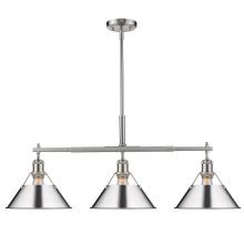  3306-LP PW-CH - Orwell 3-Light Linear Pendant in Pewter with Chrome